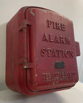Редкая винтажная коробка пожарной сигнализации Autocall No484 Shelby Ohio Winding Works 14 дюймов - Изображение 1 из 4