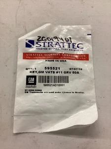 NEW GM FACTORY ORIGINAL VATS SINGLE SIDED KEY BLANK B62-P11 595521 26019400 - Foto 1 di 2