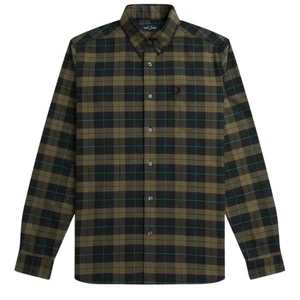Fred Perry Long Sleeve Night Green Tartan Shirt - Bild 1 von 2