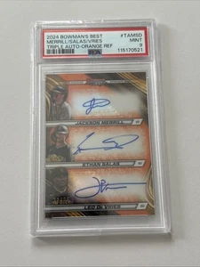 2024 Bowman's Best Triple Auto Orange /25 Merrill RC/ Salas / De Vries TA-MSD - Picture 1 of 2