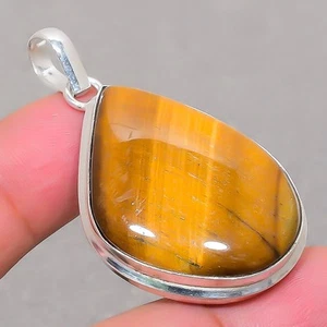 Tiger's Eye Gemstone Handmade Fashion Ethnic Gifted Jewelry Pendant 2.1" SR 2530 - Picture 1 of 7