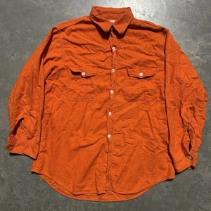 Vintage 60s/70s Big Mac Cotton Flannel Button Up Hunters Orange Size Large USA  - Picture 1 of 8