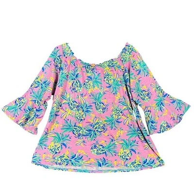 Top Stella Parker Mujer Piña Manga Acampanada Boho Tropical Resort XL Resort Foto 1 de 4