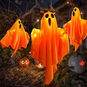 Halloween Deko Gespenster, 3 Stück Halloween Ghosts Outdoor Mit LED Lichtern, 60 - Bild 1 von 12