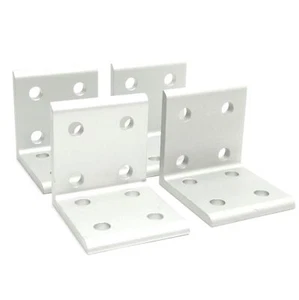 Lot of 4 80/20 4114 Extrusion Angle Bracket 10 Series 8-Hole, 2in x 2in x 1.88in - Picture 1 of 5