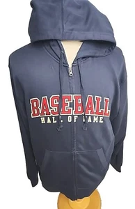New Vintage National Baseball Hall Of Fame Blue Hoodie 2XL Navy Blue Full Zip - Picture 1 of 8
