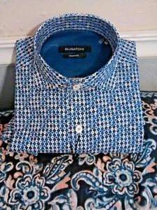 NWT Bugatchi men's size S long sleeved button down shirt,diamond grid/all seeing - Picture 1 of 12