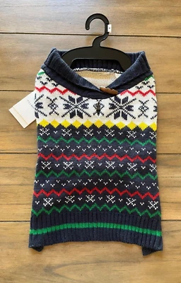 Navy/Green/Red Nordic Dog Sweater - MEDIUM - Winter Warm - IT'S A BARK LIFE NWT - Image 1 of 3