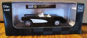 1957 Black Chevy Corvette Convertible Car 1:43 Die Cast New Ray City Cruiser Toy - Picture 1 of 9