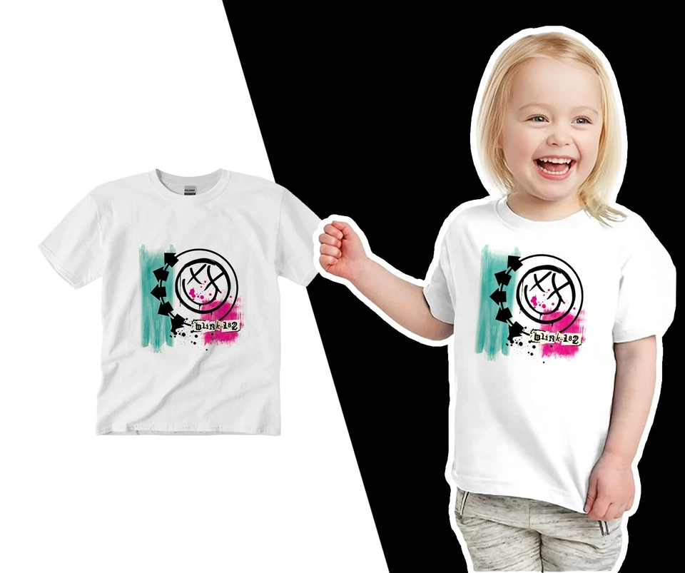 Blink 182 одноименная футболка KID TODDLER короткий рукав белый графический принт новый - Изображение 1 из 2