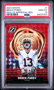 PSA 10 GEMAS COMO NUEVAS Brock Purdy 2023 Zenith Zeal of Approval 4 San Francisco 49ers - Imagen 1 de 2