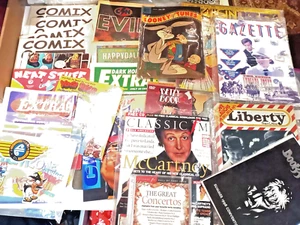 Mixed Boxed Lot Of Vintage Magazines And Paper Comics Liberty Gazette Plus Lots - Imagen 1 de 8