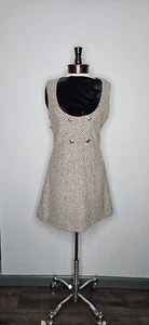 Vintage 1960s BYER California NWT Tweed Mini Dress "Menswear" Size Large - Picture 1 of 7