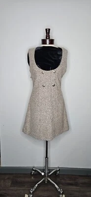 Vintage 1960s BYER California NWT Tweed Mini Dress "Menswear" Size Large - Image 1 of 4