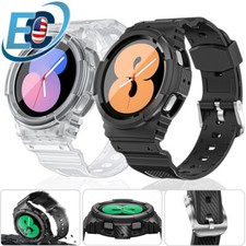 For Samsung Galaxy Watch 5 4 40/44mm Silicone Rugged Sport Band Strap Case Cover
