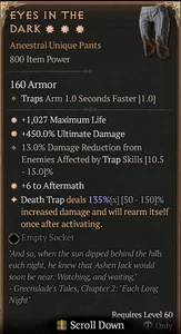 💥DIABLO 4💥SEASON 9💥Necromancer Blood Wave Pants💥Indira's Memory 2GA 30% - Picture 1 of 1