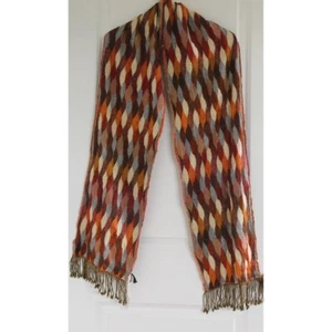 Tolani Harlekin Muster Damen Schal Halstuch Fransen Boho Hippie bunt Strand  - Bild 1 von 9