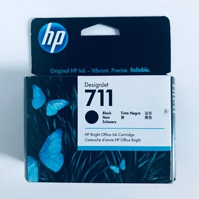 Cartucho de tinta DesignJet negro HP 711 2021 80 ml original CZ133A sellado OEM Foto 1 de 4