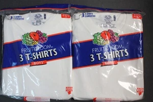 6 Pack of Fruit of the Loom Boys' Cotton T-Shirt Medium 6-8 T White H-41-50" - Picture 1 of 5