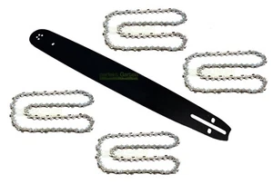 50cm / 1,5mm / 0,325" / 76 TG Schwert + 4X Kette für viele Motorsäge Kettensäge - Bild 1 von 7