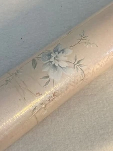 Vintage Floral Vinyl Wallpaper Roll Pink Roses 33ft x 21in Royal Garden French - Picture 1 of 13