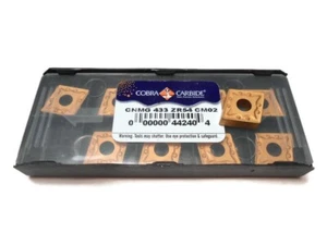 Cobra CNMG 433 ZR54 CM02 Coated TIC/ALO/TIN Carbide Insert 44240 10 Pieces NEW - Picture 1 of 1
