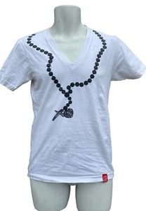 Ghetto Rock v neck t shirt Hip Hop Large Youth necklace rap music - Picture 1 of 8