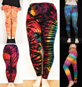 Tie Dye Leggings / Meggings Soft Stretch Yoga Pants Hand Dyed New by Bare Canvas - Picture 1 of 123
