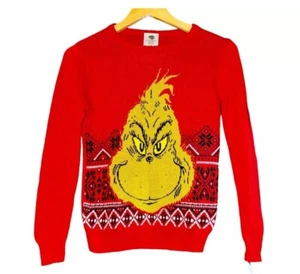 Dr. Suess The Grinch Red Christmas Holiday Sweater for Kids Size Small - Picture 1 of 2