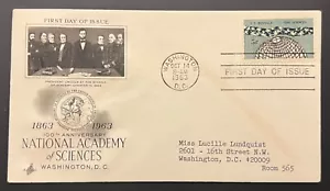 NATIONAL ACADEMY OF SCIENCES #1237 OCT 14 1963 WASHINGTON DC FIRST DAY COVER BX4 - Picture 1 of 1