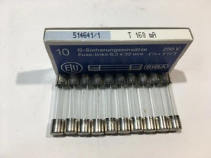 T160mA250V SIBA 160mA 250V Time Lag Slow Blow Glass Fuse 6x32mm Pk5/Pk10 JPSF355 - Picture 1 of 4