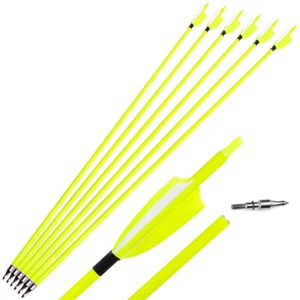 30'' Archery Carbon Arrows SP500 3" Turkey Feathers Recurve Bow Hunting Target - Picture 1 of 14
