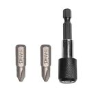 Black 60mm Screwdriver Extension Kit with Stable Lock and Spring Release