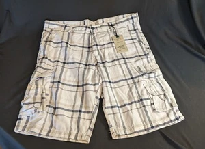COLOURS BY ALEXANDER JULIAN Men's Cotton Shorts Size 38 Blue White Plaid NWT - Picture 1 of 4