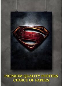 Superman Man of Steel Movie Logo Large Poster Art Print Gift A0 A1 A2 A3 A4