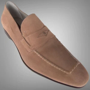 CLEARANCE CESARE PACIOTTI US 7.5 ELEGANT SUPPLE SUEDE LOAFERS ITALIAN MENS SHOES - Picture 1 of 9
