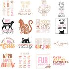 16 Pcs Cat Iron On Transfers Cute Cat Iron On Decals Vinyl Patches Htv Heat T...