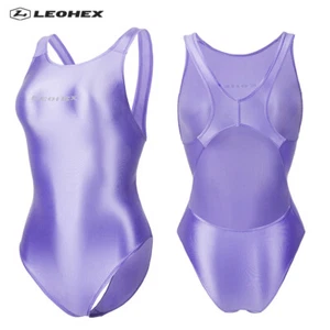 2023 LEOHEX costume da bagno donna raso lucido costume da bagno taglio alto pezzo unico - Foto 1 di 35