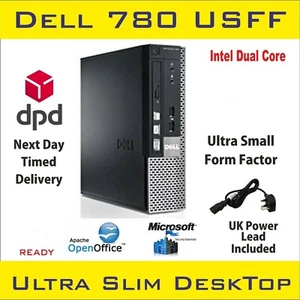 Dell Optiplex 780 USFF Intel Dual Core 4 GB RAM 250 GB HDD Win-10 PC desktop piccolo - Foto 1 di 3