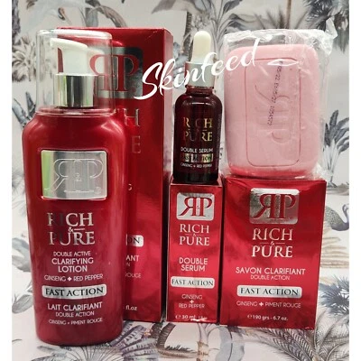 Loción, jabón y suero clarificante Rich & Pure Double Active 3 piezas Foto 1 de 4