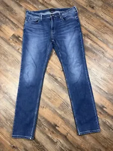 Paige Jeans Uomo 36/33 Lennox Jeans Slim Fit Milburn Lavaggio Elasticizzato Denim Blu - Foto 1 di 16