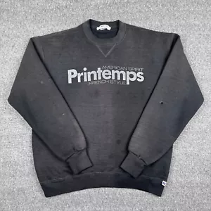 Vintage Printemps Russell Sweatshirt Herren Medium Schwarz Distressed Paris Frankreich - Bild 1 von 12