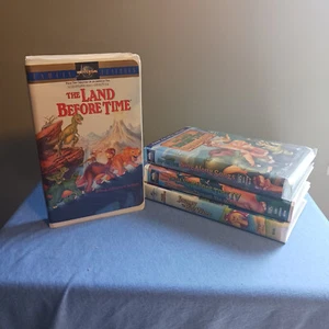 LAND BEFORE TIME VHS LOT - 4 Tape Lot, Don Bluth & Lucas, 80/90s Retro Nostalgia - Picture 1 of 6