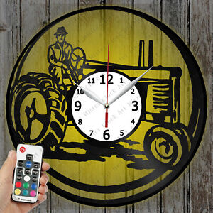 Horloge DEL tracteur vinyle disque horloge art décoration cadeau original 3599