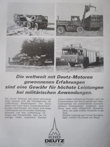 3/1980 PUB KHD DEUTZ MOTOREN LKW MILITARY MILITARY TRUCKS GERMAN AD - Bild 1 von 1