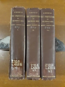 A History Of The Inquisition Of The Middle Ages, 3 Vol.,Lea, 1900, X-lib. - Imagen 1 de 22