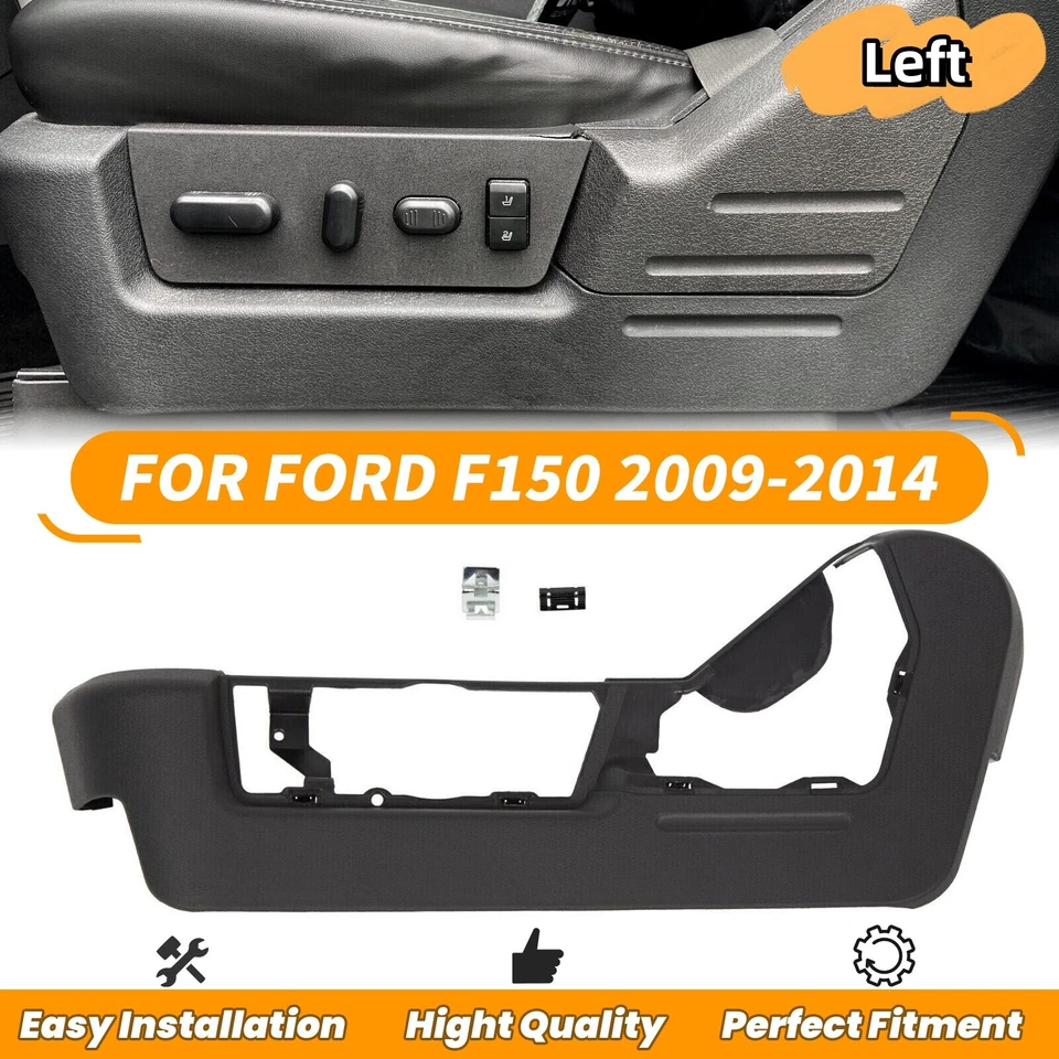 For 2009-2014 Ford F150 Seat Cover Trim Panel Bezel Black Drivers Side - Image 1 of 4