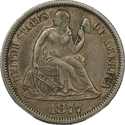 1877 10c Seated Liberty Dime - AU - Image 1 of 2