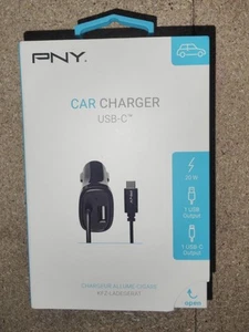 PNY car charger with USB-C and USB outputs - Picture 1 of 2