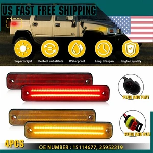 AUXITO 4X LED Side Marker Light Front Rear Set Amber Red for 2003-2009 Hummer H2 - Picture 1 of 14